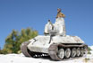 Converted Airfix T34 in whitewash snow camouflage